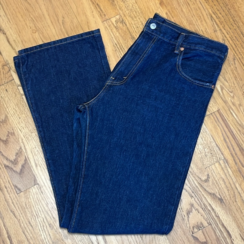 Levi's 517 Boot Cut Dark Wash Made Aug 2013 Blue Jeans Men's W/34 L/32 - Picture 8 of 12